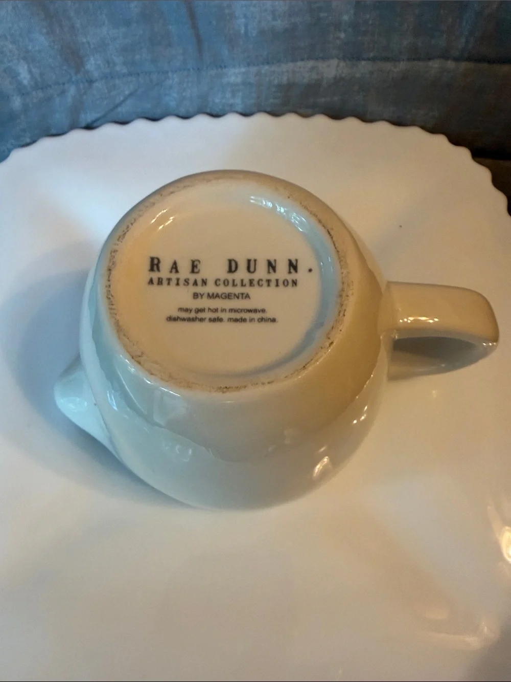 Rae Dunn Artisan Collection Ceramic Pitcher with Black 'CREAM.' Text